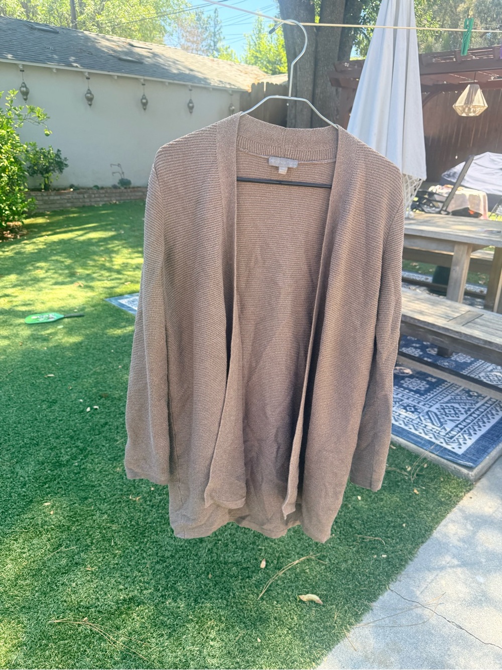 Cyrus Evolution Brown Ribbed Knit Cardigan